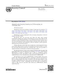 Security Council Resolution 2180 (2014)