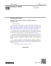 (2020-10) Security Council Resolution 2547 (2020)
