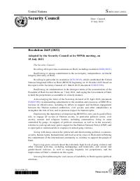 (2022-07) Security Council Resolution 2645 (2022)