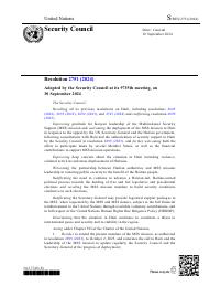 (2024-09) Security Council Resolution 2751 (2024)