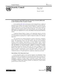 (2022-04) Evalyasyon endepandan manda BINUH la : lèt 29 avril 2022 Sekretè Jeneral la voye bay Prezidan Konsèy Sekirite a (S/2022/369)