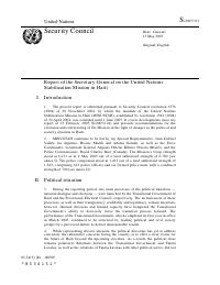 Rapport du Secrétaire général sur la Mission des Nations Unies pour la stabilisation en Haïti, S/2005/313