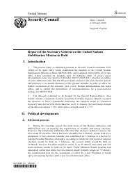 (2006-02) MINUSTAH - Report of the Secretary-General on the United Nations Stabilization Mission in Haiti (S/2006/60)