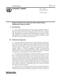 (2006-12) MINUSTAH - Report of the Secretary-General on the United Nations Stabilization Mission in Haiti (S/2006/1003)