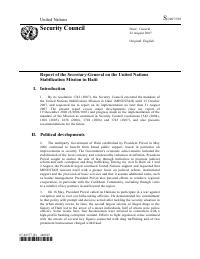 (2007-08) MINUSTAH - Report of the Secretary-General on the United Nations Stabilization Mission in Haiti (S/2007/503)