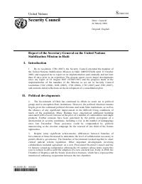 (2008-03) MINUSTAH - Report of the Secretary-General on the United Nations Stabilization Mission in Haiti (S/2008/202)