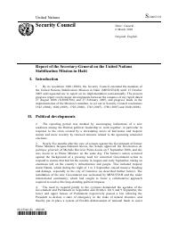 (2009-03) MINUSTAH - Report of the Secretary-General on the United Nations Stabilization Mission in Haiti (S/2009/129)