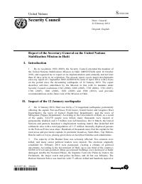 (2010-04) MINUSTAH - Report of the Secretary-General on the United Nations Stabilization Mission in Haiti (S/2010/200)