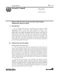 (2011-08) MINUSTAH - Report of the Secretary-General on the United Nations Stabilization Mission in Haiti (S/2011/540)