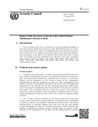 (2012-08) MINUSTAH - Report of the Secretary-General on the United Nations Stabilization Mission in Haiti (S/2012/678)