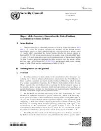 (2017-07) MINUSTAH - Report of the Secretary-General on the United Nations Stabilization Mission in Haiti (S/2017/604)
