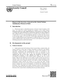 (2017-10) MINUSTAH - Report of the Secretary-General on the United Nations Stabilization Mission in Haiti (S/2017/840)