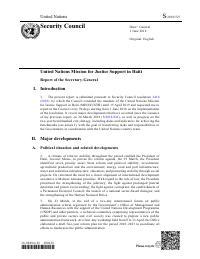(2018-06) MINUJUSTH - Report of the Secretary-General on the United Nations Mission for Justice Support in Haiti (S/2018/527)