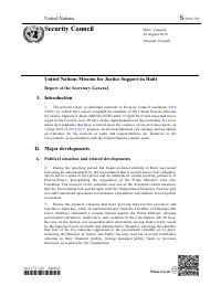 (2018-08) MINUJUSTH - Report of the Secretary-General on the United Nations Mission for Justice Support in Haiti (S/2018/795)