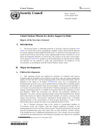 (2018-11) MINUJUSTH - Report of the Secretary-General on the United Nations Mission for Justice Support in Haiti (S/2018/1059)