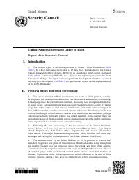 Report of the Secretary-General on the United Nations Integrated Office in Haiti (S/2022/761)
