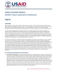 (2010-08) Property Rights and Resource Governance Country Profile: Haiti