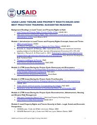 (2014) USAID Land Tenure and Property Rights Training: Haiti 2014 Suggested Readings