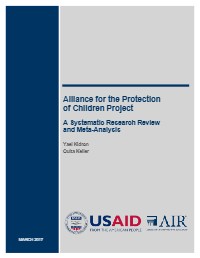 (2017) Alliance for the Protection of Children Project: A Systematic Research Review and Meta-Analysis