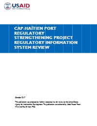 (2017) Cap-Haïtien Port Regulatory Strengthening Project: Regulatory Information System Review