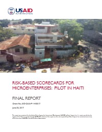 (2017) Risk-Based Scorecards for Microenterprises: Pilot in Haiti Final Report