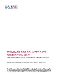 (2019) Standard DRG Country Data Portrait on Haiti