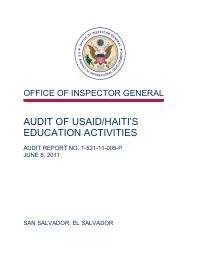 Audit of USAID/Haiti's Education Activities (Report No. 1-521-11-005-P)