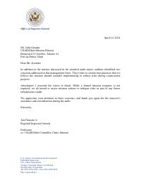 (2014-04) Management Letter to the USAID/Haiti Mission Director, 14 April 2014 (Report 1-521-14-007-P)