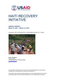 Haiti Recovery Initiative: Annual Report, March 2011 to March 2012