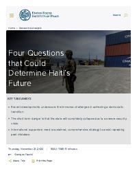(2024) Four Questions That Could Determine Haiti's Future