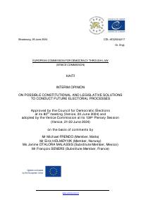 CDL-AD(2024)017: Avi entèrimè sou solisyon konstitisyonèl ak lejislatif pou pwosedi elektoral yo