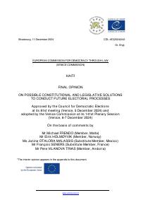 CDL-AD(2024)042: Avi final sou solisyon konstitisyonèl ak lejislatif pou pwosedi elektoral yo