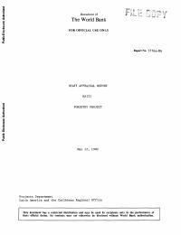 Staff Appraisal Report: Haiti Forestry Project (Report No. 3776a-HA)