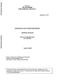 (1999) Implementation Completion Report - Republic of Haiti Fifth Power Project (Cr. 2053-HA)