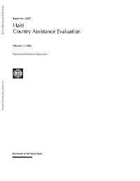(2002) Évaluation de l'Assistance Pays Haïti
