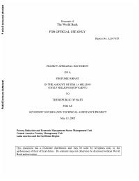 Haiti Technical Assistance Project (Report No. 32147-HT)