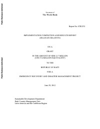 (2012) Emergency Recovery and Disaster Management Project