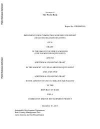 (2013) Implementation Completion and Results Report - Community Driven Development Project