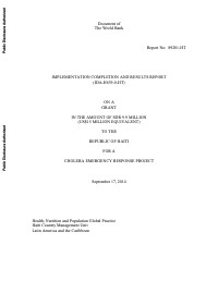 (2014) Cholera Emergency Response Project