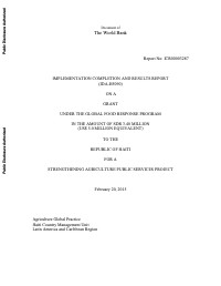 (2015) Projet de Renforcement des Services Publics Agricoles