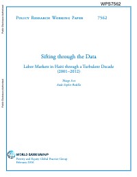 (2016) Sifting through the Data: Labor Markets in Haiti through a Turbulent Decade (2001–2012)