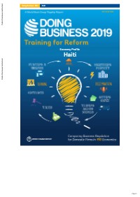 (2019) Economy Profile: Haiti Doing Business 2019