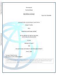 Haiti Rural Accessibility and Resilience Project: additional financing (PAD3686)