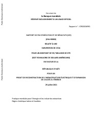 (2021) Implementation Completion and Results Report - IDA Grant for an Electricity Infrastructure Reconstruction and Energy Access Expansion Project