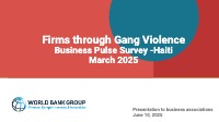 (2025) Firms through Gang Violence: Business Pulse Survey - Haiti