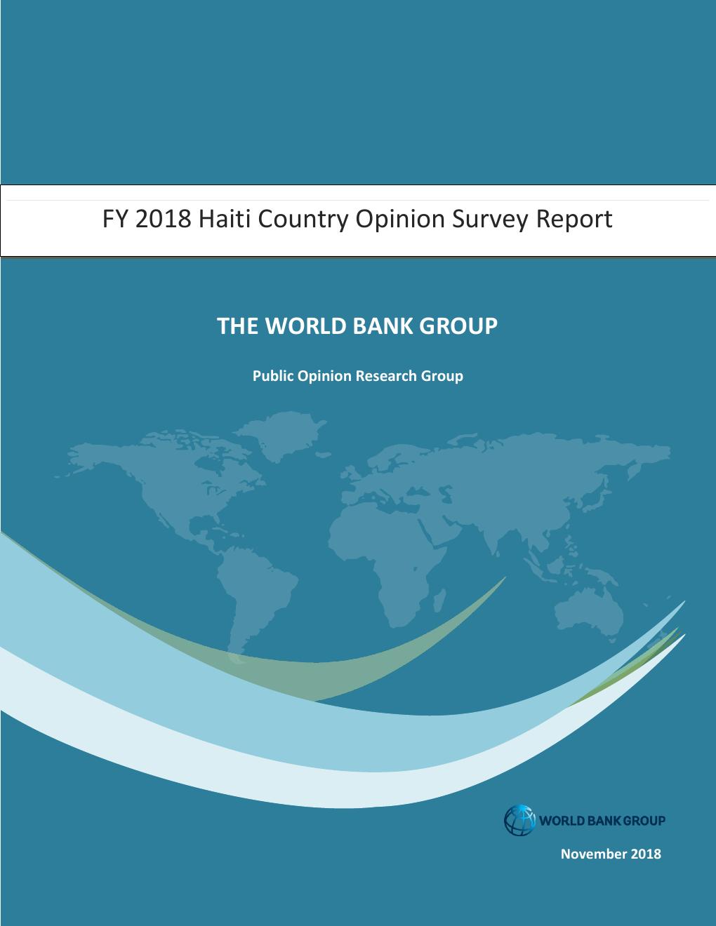 (FY2018) Enquête d'opinion pays Haïti EF2018 : rapport de conclusions