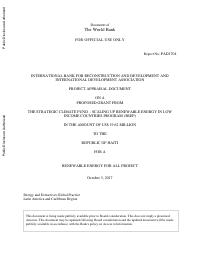 Project Appraisal Document: Haiti Renewable Energy for All Project (Report No. PAD1704)