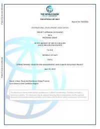 Project Appraisal Document: Strengthening Disaster Risk Management and Climate Resilience Project (Report No. PAD3000)