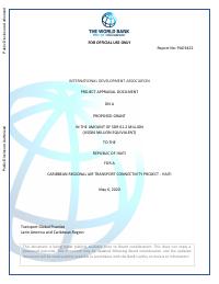 Project Appraisal Document: Caribbean Regional Air Transport Connectivity Project — Haiti (Report No. PAD3422)